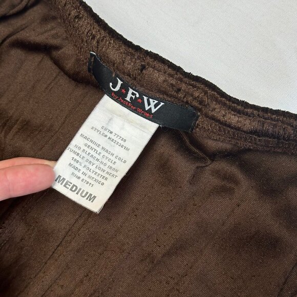 Womens Brown Velvet Tiered Midi Skirt Size Medium Witchy Western Whimsigoth Boho - Picture 3 of 5